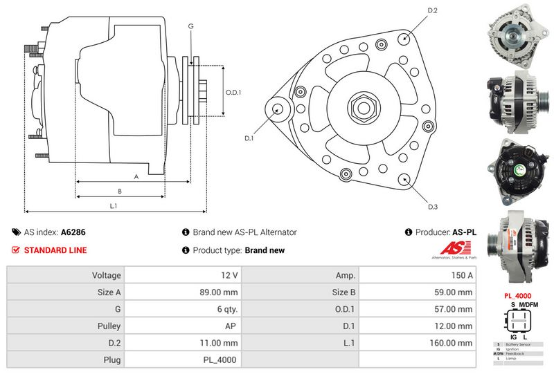 AS-PL A6286 Alternator