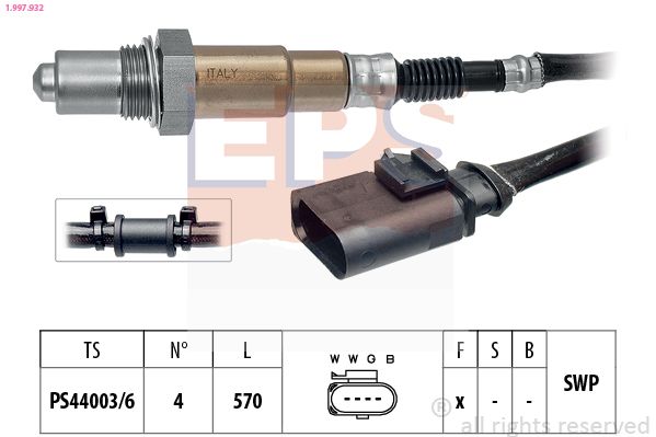 EPS лямбда-зонд 4 конт. AUDI A3 1.4 TFSI, A5/A6/A8 2,0 TFSI, Volkswagen 1,4 TSI, SKODA