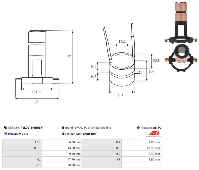 Rõngas, generaator, AS-PL ASL9015P(BULK)