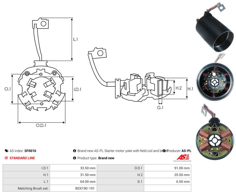 AS-PL SF0016 Holder, carbon brushes