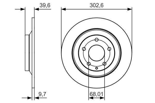 BOSCH MAZDA гальмівний диск задн.CX-5 11- з покриттям