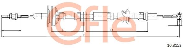 Тросовий привод, привод зчеплення, Cofle 10.3153