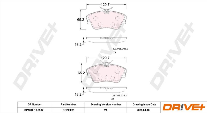 Set placute frana,frana disc DP1010.10.0982 Dr!ve+