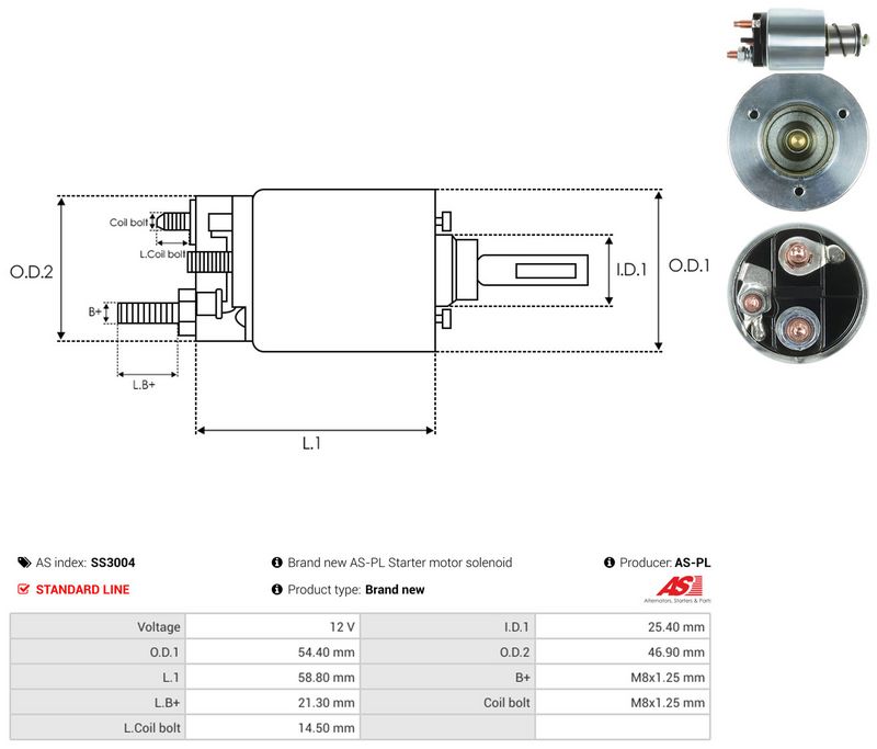Magnetlülitus, starter, AS-PL SS3004