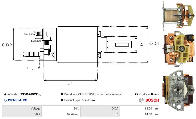 AS-PL SS0002(BOSCH) Solenoid Switch, starter