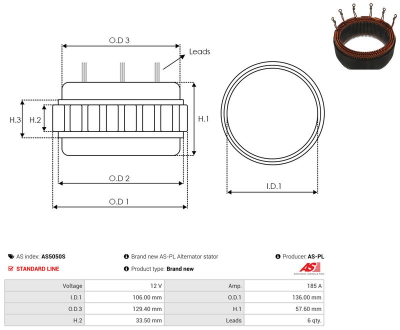 Staator, generaator, AS-PL AS5050S