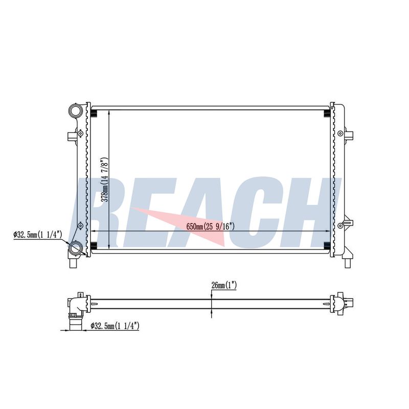 Радіатор основний VW Caddy III 04-15, Golf VI 09-14, Jetta VI 10-18, PASSAT B6 05-10, Golf V 03-09, Jetta V 05-10, Golf