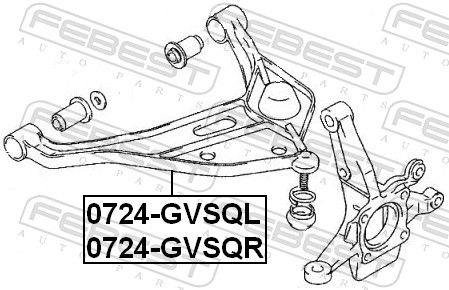 Важіль підвіски, підвіска коліс, Febest 0724-GVSQL