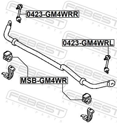 FEBEST 0423-GM4WRL Link/Coupling Rod, stabiliser bar