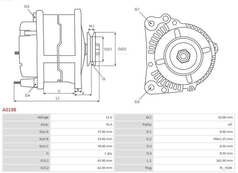 AS-PL A0198 Alternator
