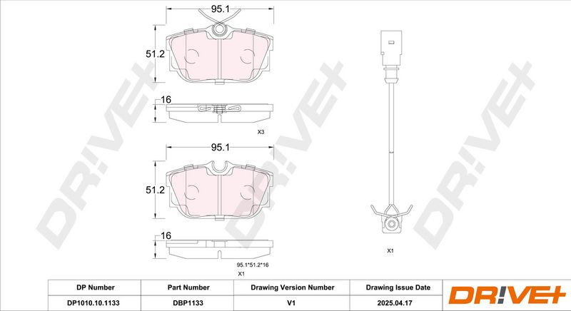 Set placute frana,frana disc DP1010.10.1133 Dr!ve+