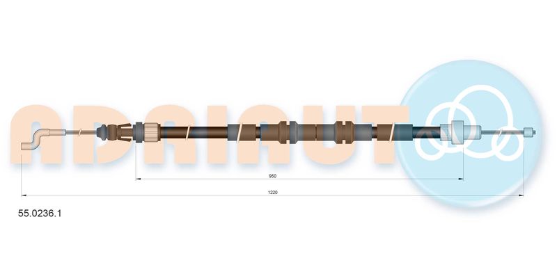 Тросовий привод, стоянкове гальмо, Adriauto 55.0236.1