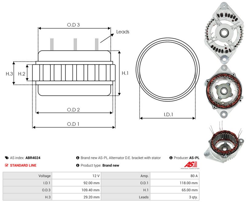 AS-PL ABR4024 Stator, alternator