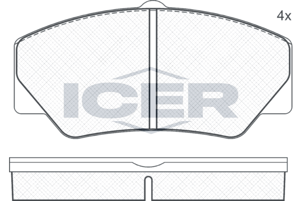 комплект спирачно феродо, дискови спирачки ICER