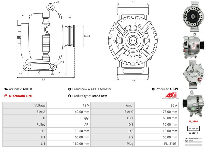 AS-PL A9180 Alternator