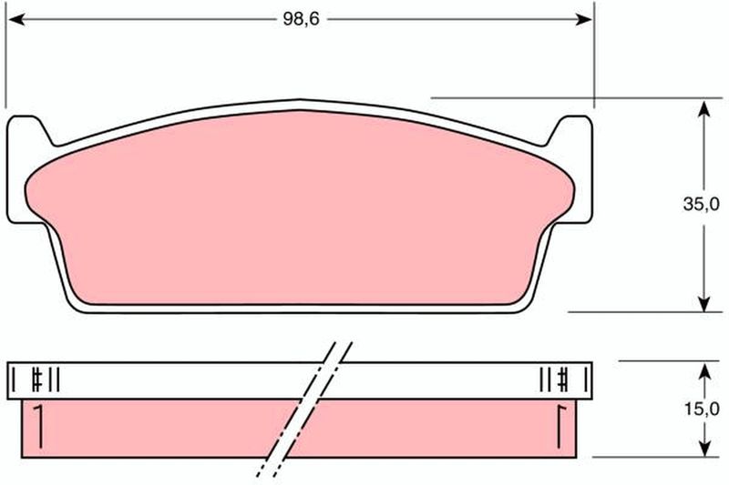 Комплект гальмівних накладок, дискове гальмо, Trw GDB1021