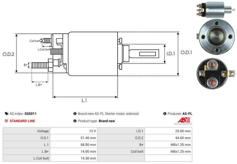 AS-PL SS5011 Solenoid Switch, starter