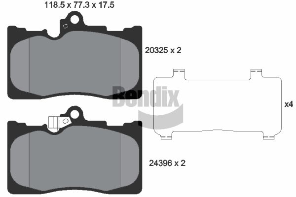 BENDIX Braking fékbetétkészlet, tárcsafék BPD1694