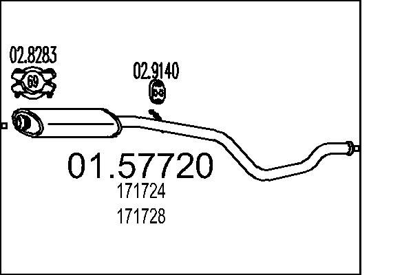 Проміжний глушник, Mts 01.57720