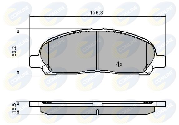 Комплект гальмівних накладок, дискове гальмо, Comline CBP01606