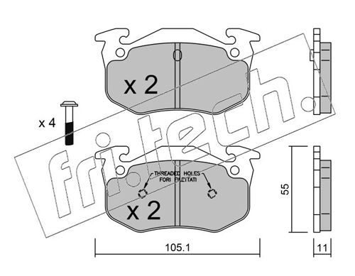 fri.tech. 040.1 Brake Pad Set, disc brake