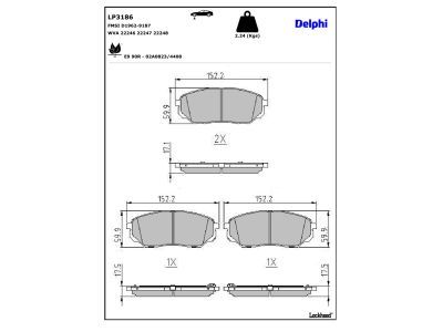 DELPHI LP3186 Brake Pad Set, disc brake