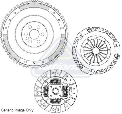 Комплект для переобладнання, зчеплення, Focus II/C-Max 1.6TDCi 03- (240mm)(суцільний+к-кт зчеплення), National CK10219F