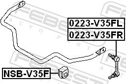 FEBEST 0223-V35FR Link/Coupling Rod, stabiliser bar