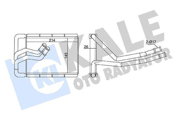 Теплообмінник, система опалення салону, Kale Oto Radyatör 360825
