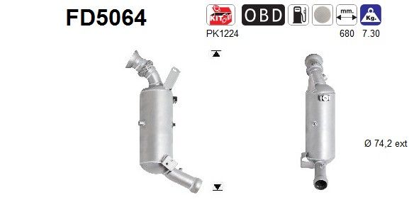 AS FD5064 Soot/Particulate Filter, exhaust system