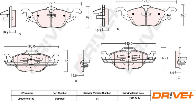 Set placute frana,frana disc DP1010.10.0409 Dr!ve+