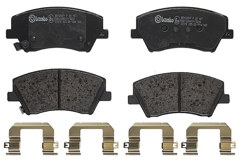 комплект спирачно феродо, дискови спирачки BREMBO
