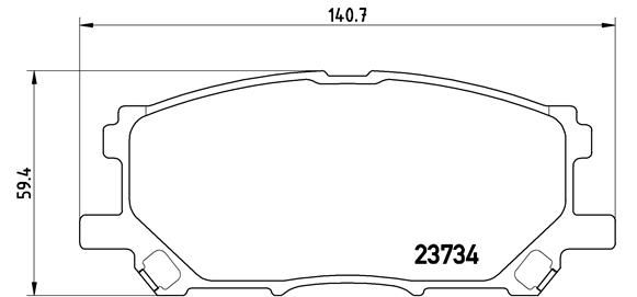 Колодка тормозов. диск. LEXUS RX, передн. (выр-во BREMBO)