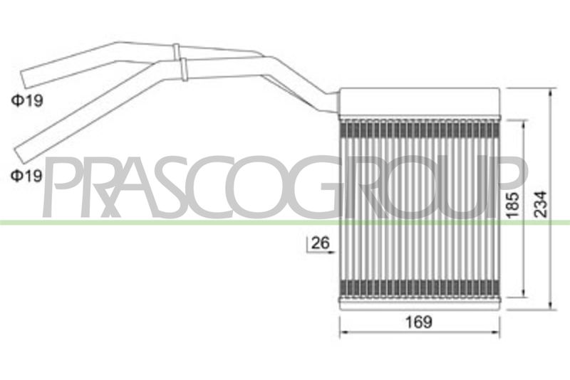 PRASCO Hőcserélő, belső tér fűtés FD424H001