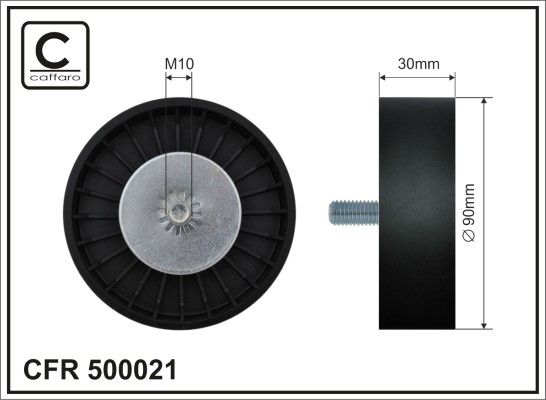 CAFFARO 500021 - Deflection Pulley, V-Ribbed Belt