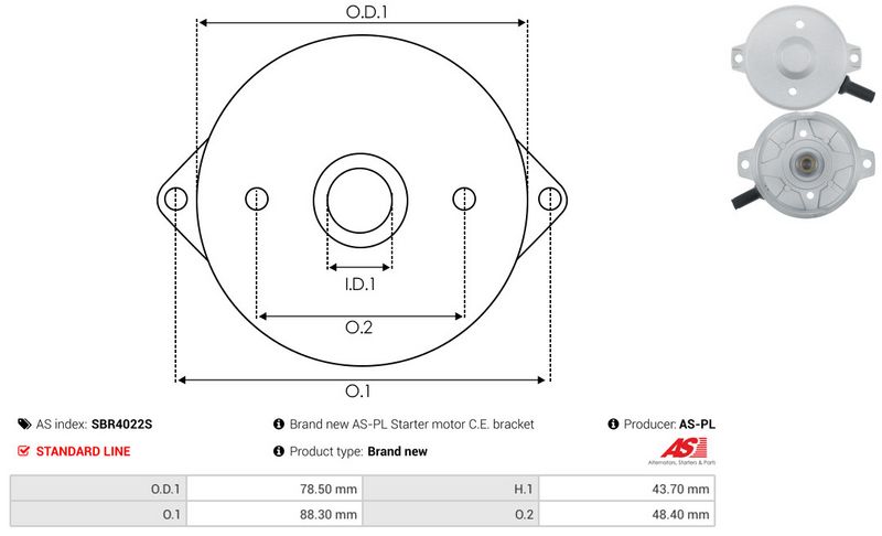 AS-PL SBR4022S Starter Lid, carburettor