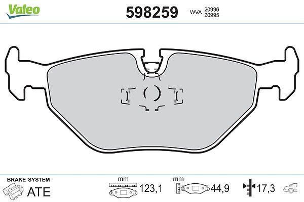 комплект спирачно феродо, дискови спирачки VALEO