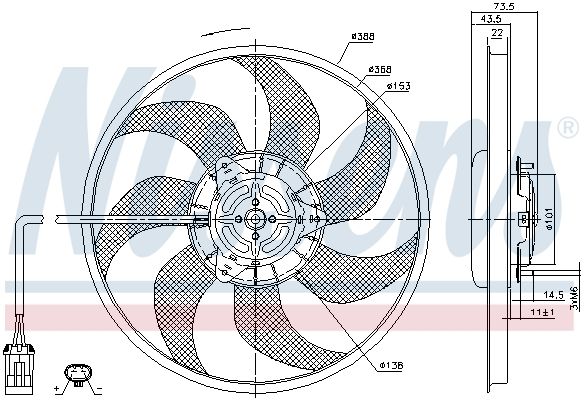 NISSENS 85934 Fan, engine cooling