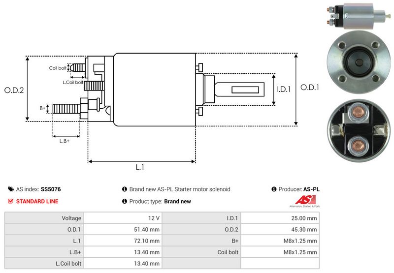 Magnetlülitus, starter, AS-PL SS5076