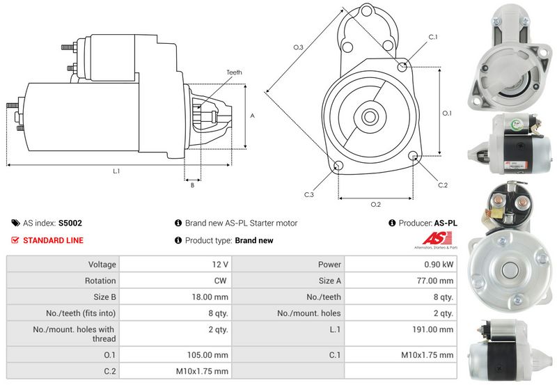 Starter, AS-PL S5002