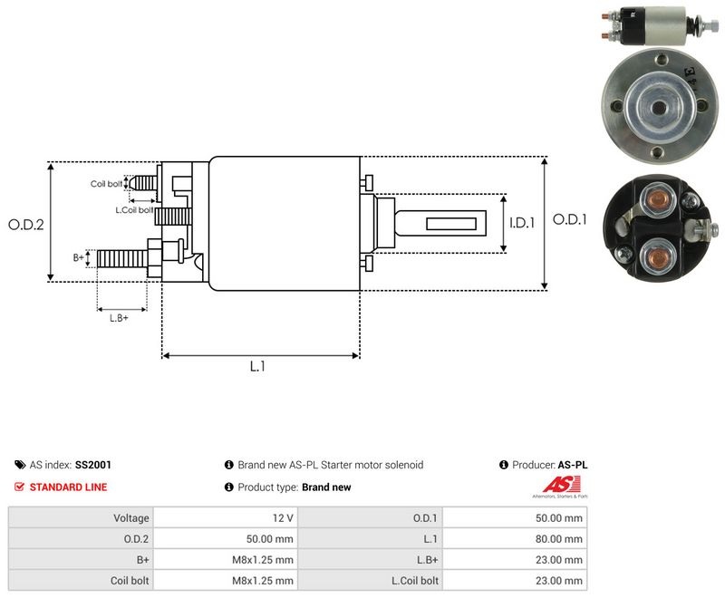 AS-PL SS2001 Solenoid Switch, starter