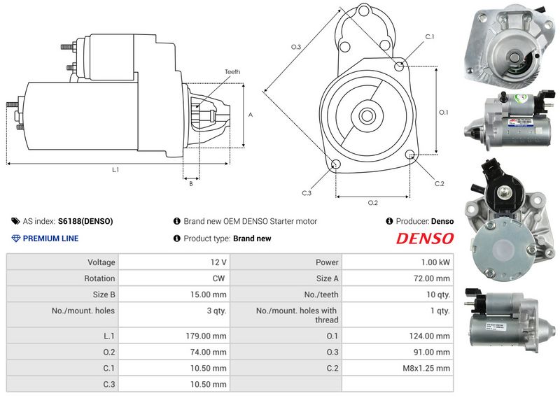 AS-PL S6188(DENSO) Starter