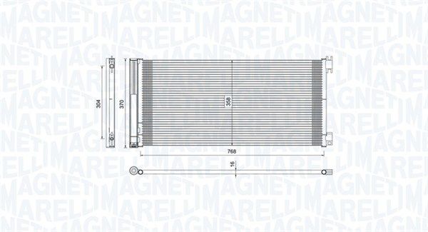 Конденсатор, система кондиціонування повітря, Magneti Marelli 350203808000