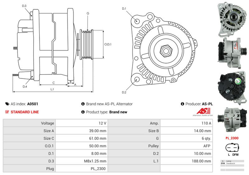 AS-PL A0501 Alternator