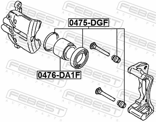 FEBEST 0475-DGF Repair Kit, brake caliper