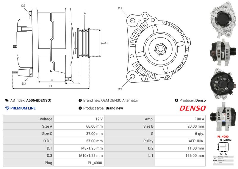 AS-PL A6064(DENSO) Alternator