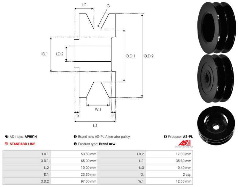 Rihmaratas, generaator, AS-PL AP0014