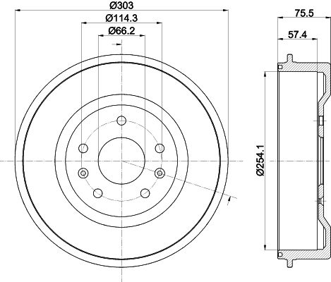 HELLA PAGID 8DT 355 301-731 Brake Drum