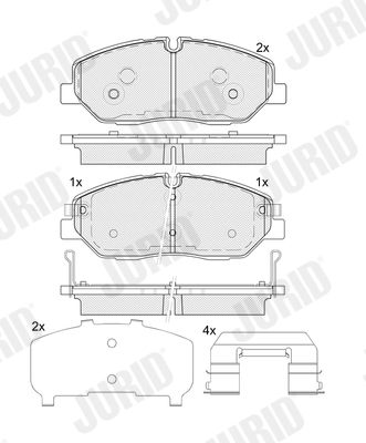 JURID HYUNDAI тормозные колодки передний H350 2.5 CRDI 15-