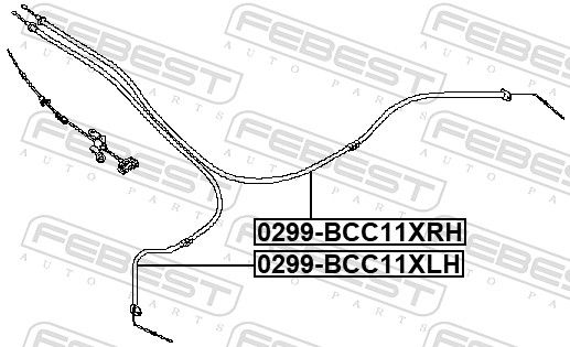 FEBEST 0299-BCC11XLH Cable Pull, parking brake